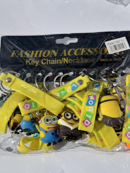 Брелок силіконовий з ремінцем «Міньйони / Minions» (упаковка 12 шт., мікс видів)