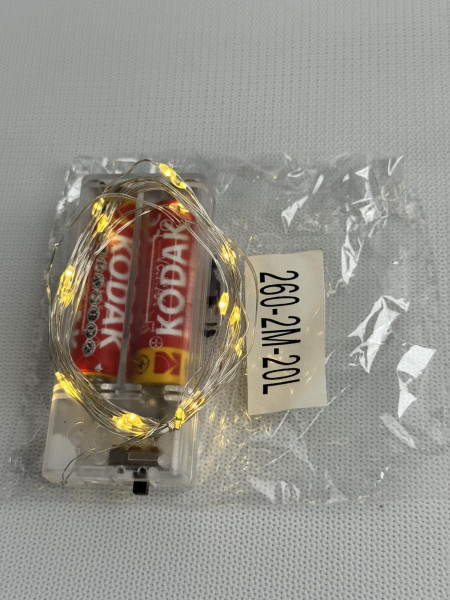 Світлодіодна гірлянда Роса на батарейках 2 м (20 LED), тепле біле світло